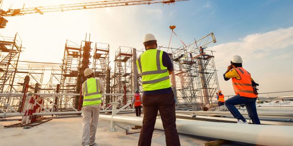 constriction workers at site